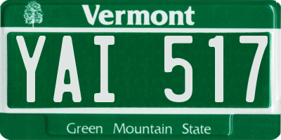 VT license plate YAI517