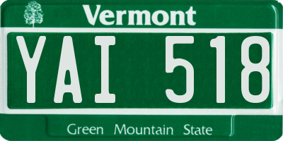 VT license plate YAI518