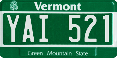 VT license plate YAI521