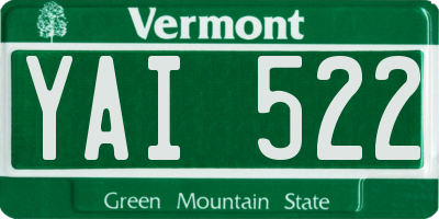 VT license plate YAI522