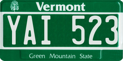 VT license plate YAI523