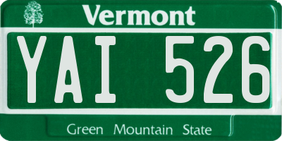 VT license plate YAI526