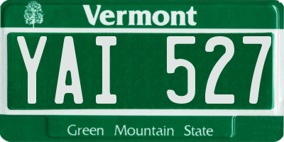 VT license plate YAI527