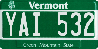 VT license plate YAI532