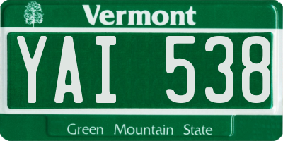 VT license plate YAI538