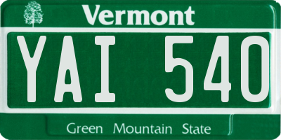 VT license plate YAI540