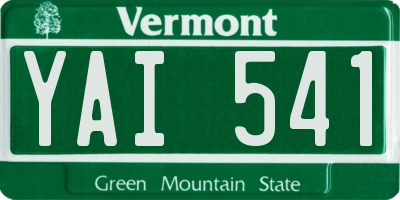 VT license plate YAI541