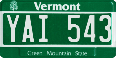 VT license plate YAI543