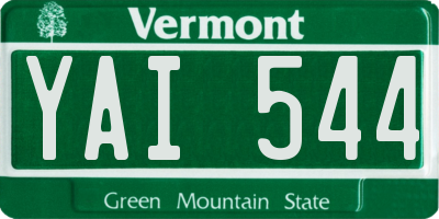 VT license plate YAI544
