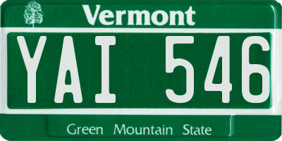 VT license plate YAI546