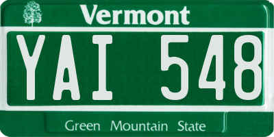 VT license plate YAI548