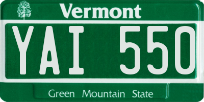 VT license plate YAI550