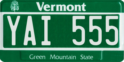 VT license plate YAI555