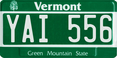 VT license plate YAI556