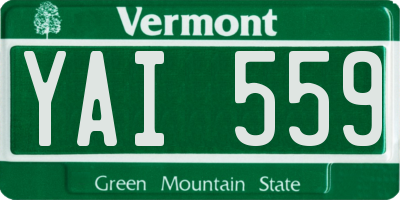 VT license plate YAI559