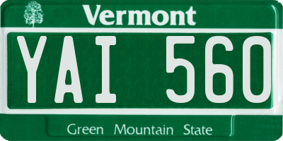 VT license plate YAI560