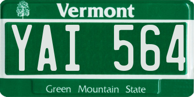 VT license plate YAI564