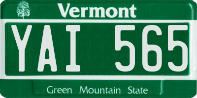 VT license plate YAI565
