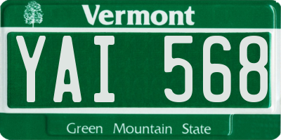 VT license plate YAI568