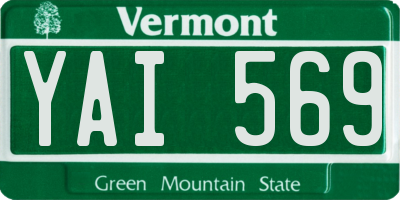 VT license plate YAI569