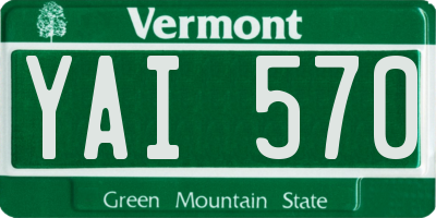 VT license plate YAI570