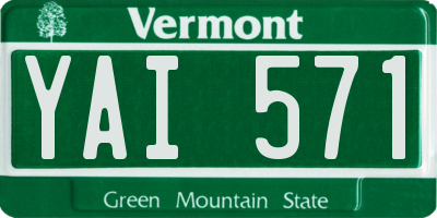 VT license plate YAI571