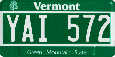 VT license plate YAI572