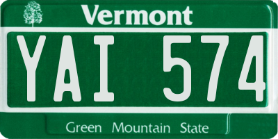 VT license plate YAI574