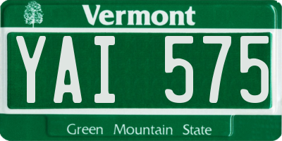 VT license plate YAI575