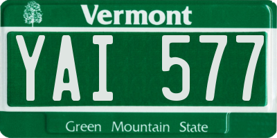 VT license plate YAI577