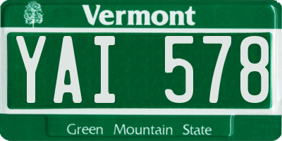 VT license plate YAI578