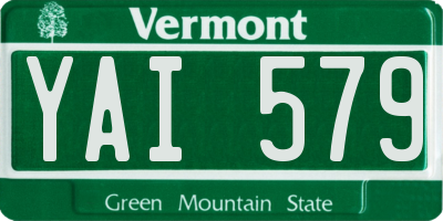 VT license plate YAI579