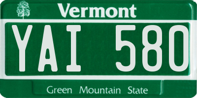 VT license plate YAI580