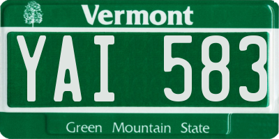VT license plate YAI583