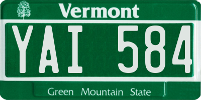VT license plate YAI584