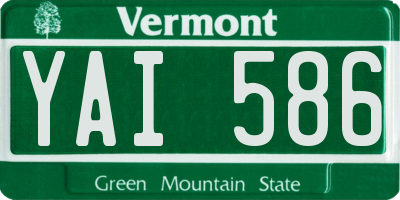 VT license plate YAI586