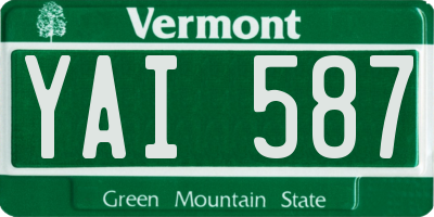 VT license plate YAI587
