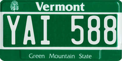 VT license plate YAI588