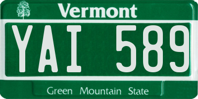 VT license plate YAI589