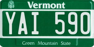 VT license plate YAI590