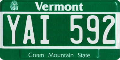 VT license plate YAI592