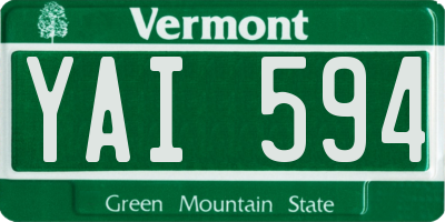 VT license plate YAI594