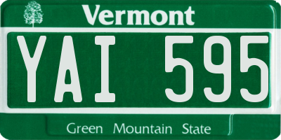 VT license plate YAI595