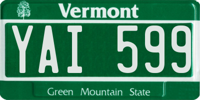 VT license plate YAI599
