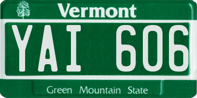 VT license plate YAI606