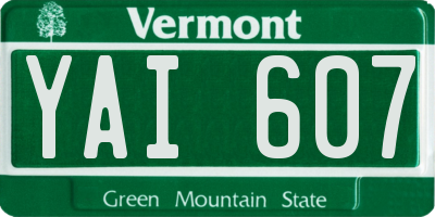 VT license plate YAI607