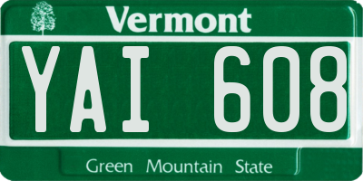 VT license plate YAI608