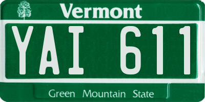 VT license plate YAI611