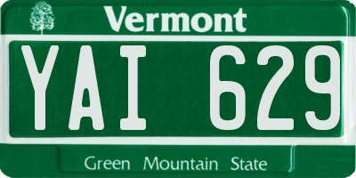 VT license plate YAI629