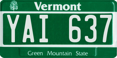VT license plate YAI637